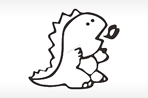 喷火龙十二生肖卡通模板PLT格式激光打标文件通用矢量图