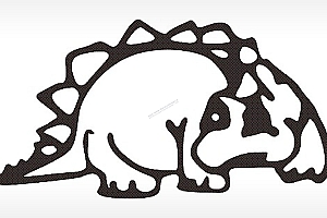 恐龙十二生肖卡通模板PLT格式激光打标文件通用矢量图