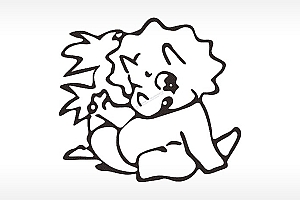 三角龙十二生肖卡通模板PLT格式激光打标文件通用矢量图