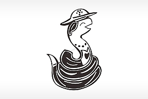 蛇十二生肖卡通模板PLT格式激光打标文件通用矢量图