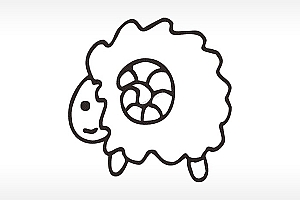 小绵羊十二生肖卡通模板PLT格式激光打标文件通用矢量图
