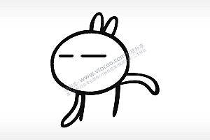 欢快兔卡通兔子AI8.0格式激光打标文件通用矢量图