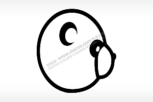 右侧脸动物卡通熊猫AI8.0格式激光打标文件通用矢量图