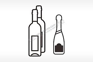 酒瓶香槟卡通厨具食物AI8.0格式激光打标文件通用矢量图