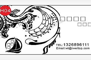 中国风名片横版AI8.0格式激光打标文件通用矢量图