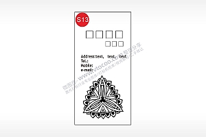 曼达拉花名片竖版AI8.0格式激光打标文件通用矢量图