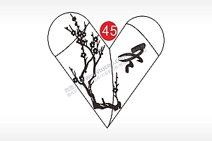 冬季节梅花心形打火机AI8.0格式激光打标文件通用矢量图