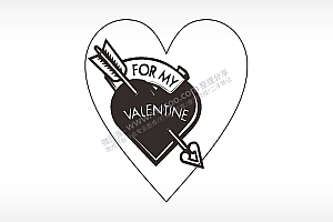 送给我的情人心型项链模板AI8.0格式激光打标文件通用矢量图