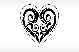 藤蔓枝叶心型项链模板AI8.0格式激光打标文件通用矢量图