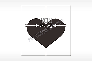 you are my你是我全部情侣组合模板AI8.0格式激光打标文件通用矢量图