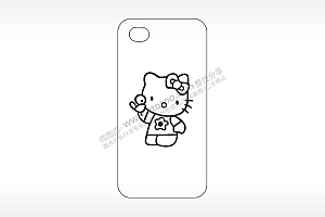 Hello kitty小鸟卡通手机壳AI8.0格式激光打标文件通用矢量图