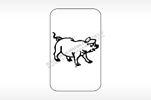 猪十二生肖手机壳网络红图AI8.0格式激光打标文件通用矢量图