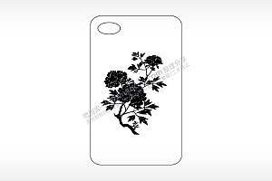 牡丹花朵植物手机壳网络红图AI8.0格式激光打标文件通用矢量图