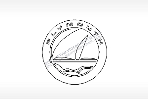 普利茅斯汽车车标雕刻挂坠项链PLT格式激光打标文件通用矢量图