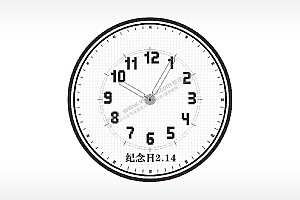 时钟10点05分纪念日2.14游戏硬币PLT格式激光打标文件通用矢量图