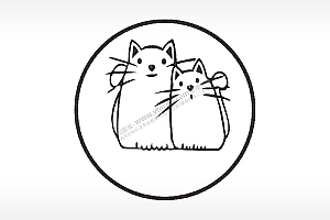 猫咪游戏硬币PLT格式激光打标文件通用矢量图