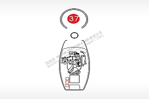 财神爷散财童子点烟器钥匙扣AI8.0格式激光打标文件通用矢量图