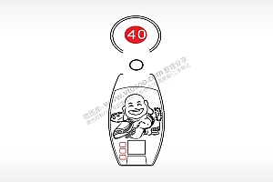 弥勒佛如意佛珠点烟器钥匙扣AI8.0格式激光打标文件通用矢量图