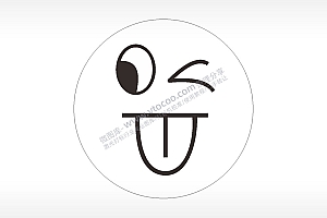 调皮吐舌头表情符号笑脸22种AI8.0格式激光打标文件通用矢量图