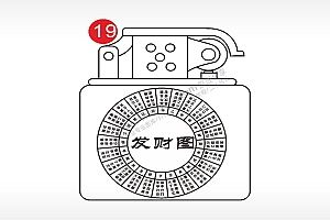 发财图时间老九门打火机AI8.0格式激光打标文件通用矢量图