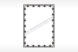 长方形花卉边框大全AI8.0格式激光打标文件通用矢量图