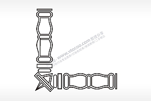 柱形对角花边简笔画边框大全AI8.0格式激光打标文件通用矢量图