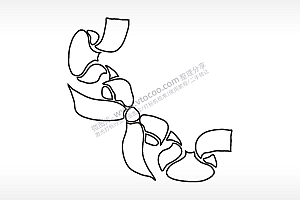 蝴蝶结简笔画边框大全AI8.0格式激光打标文件通用矢量图