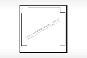 四边形中式天花板简笔画边框大全AI8.0格式激光打标文件通用矢量图