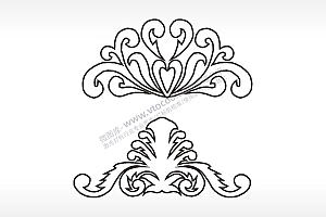 欧式花纹简笔画边框大全AI8.0格式激光打标文件通用矢量图