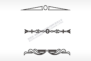 太阳线条礼简笔画边框大全AI8.0格式激光打标文件通用矢量图