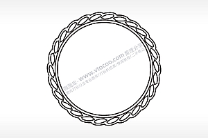 圆形花圈边角简笔画边框大全AI8.0格式激光打标文件通用矢量图
