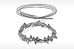 藤刺圈圈边角简笔画边框大全AI8.0格式激光打标文件通用矢量图