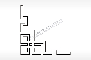 中国风边角简笔画边框大全AI8.0格式激光打标文件通用矢量图