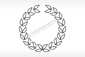 花圈边角简笔画边框大全AI8.0格式激光打标文件通用矢量图