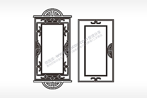 钟摆长方形边角简笔画边框大全AI8.0格式激光打标文件通用矢量图