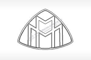 迈巴赫汽车车标雕刻挂坠项链PLT格式激光打标文件通用矢量图