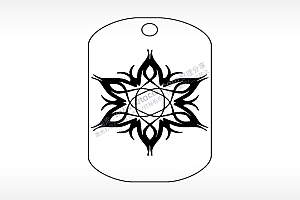 手绘多变形图案钛钢军牌项链AI8.0格式激光打标文件通用矢量图