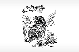 老虎咆哮动物飞禽走兽PLT格式激光打标文件通用矢量图