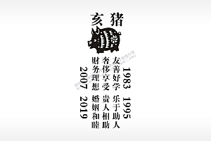 亥猪友善好学乐于助人防丢钥匙牌PLT格式激光打标文件通用矢量图