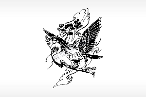 老鹰权威和地位飞禽走兽PLT格式激光打标文件通用矢量图