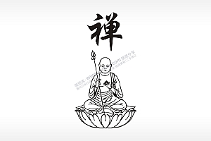 禅和尚防丢钥匙牌PLT格式激光打标文件通用矢量图