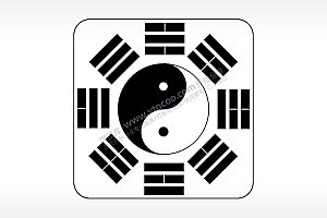 阴阳太极八卦图AI8.0格式激光打标文件通用矢量图