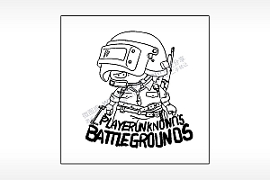 大逃杀游戏绝地求生PUBG吃鸡AI8.0格式激光打标文件通用矢量图