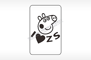 I爱ZS卡通人物小猪佩奇AI8.0格式激光打标文件通用矢量图