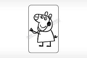 医生猪检查身体卡通人物小猪佩奇AI8.0格式激光打标文件通用矢量图