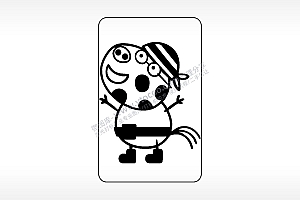 佩德罗卡通人物小猪佩奇AI8.0格式激光打标文件通用矢量图