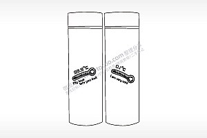 我的爱让你沸腾我很酷情侣水杯AI8.0格式激光打标文件通用矢量图