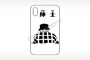 绅士背影网红手机壳AI8.0格式激光打标文件通用矢量图