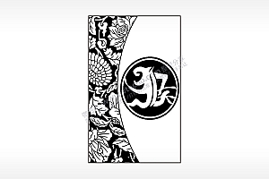 猴logo莲花图案汽车挂件AI8.0格式激光打标文件通用矢量图