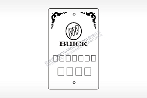 别克BUICK填字汽车挂件AI8.0格式激光打标文件通用矢量图